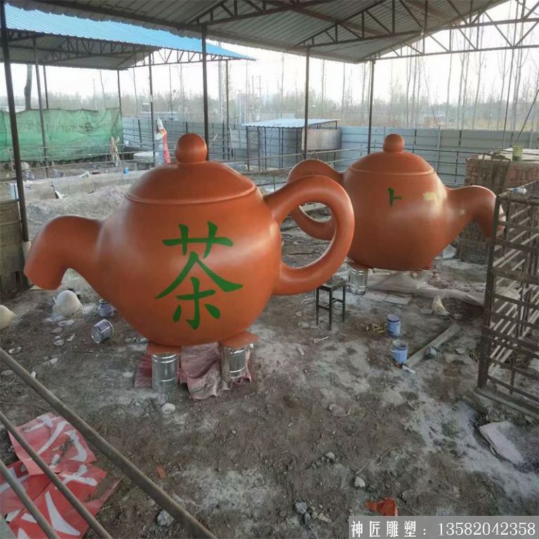 玻璃钢天壶雕塑,茶壶雕塑,流水悬空天壶雕塑2